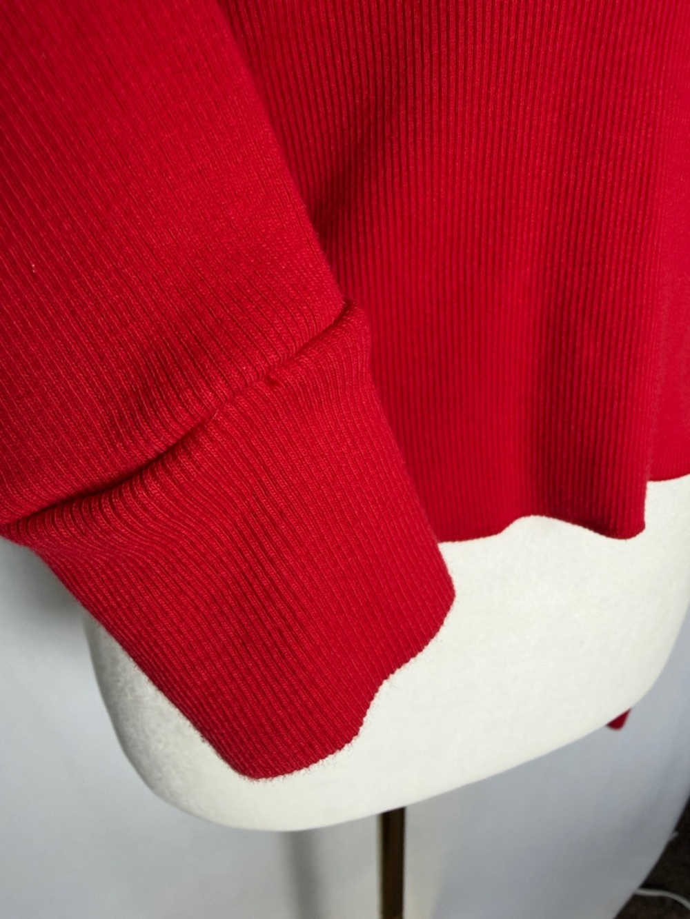 Skims Long Sleeve Crop Stretch Cotton Rib Henley Size L Button Front Cotton EUC - Picture 4 of 12